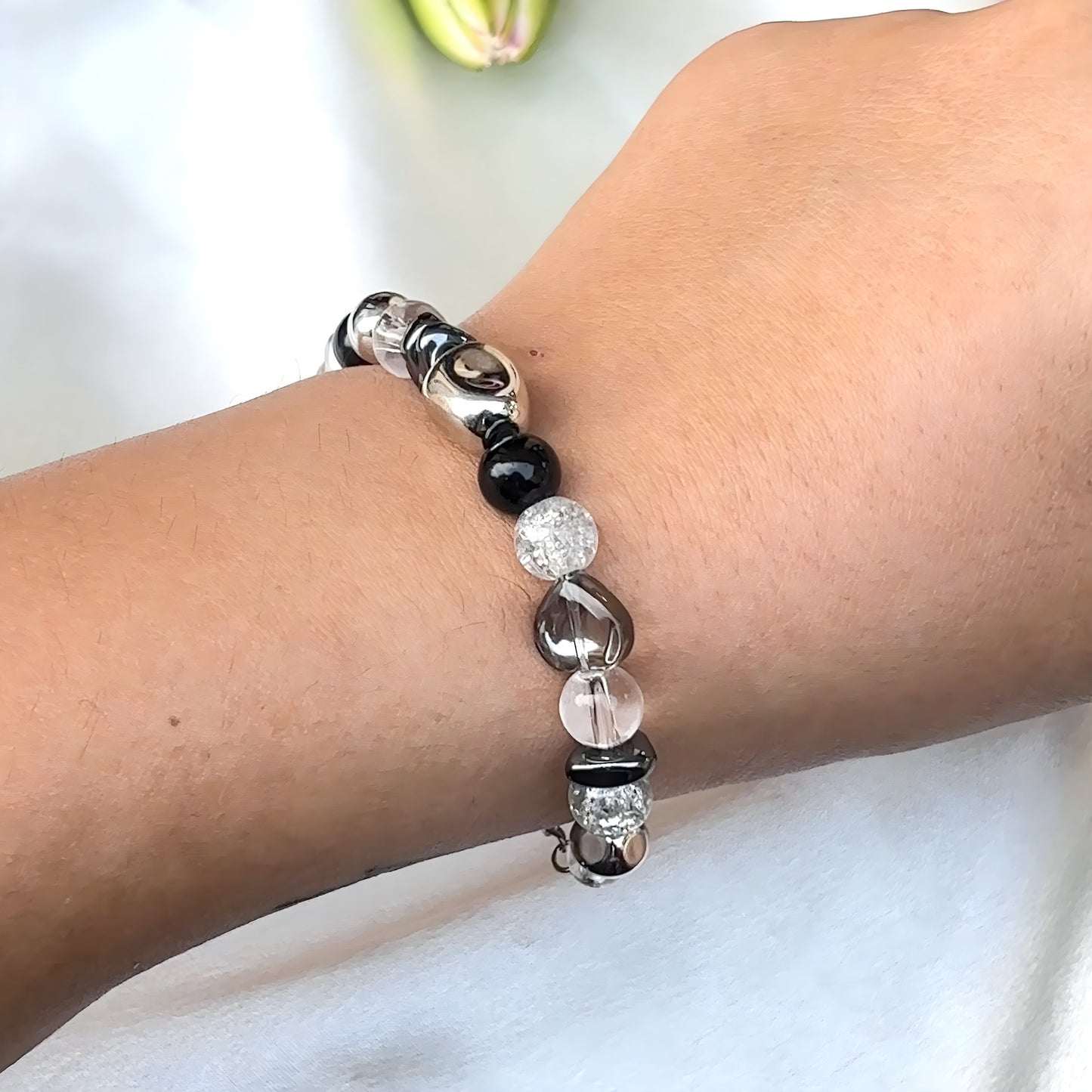 Multi-Crystal Beaded Bracelet for Women