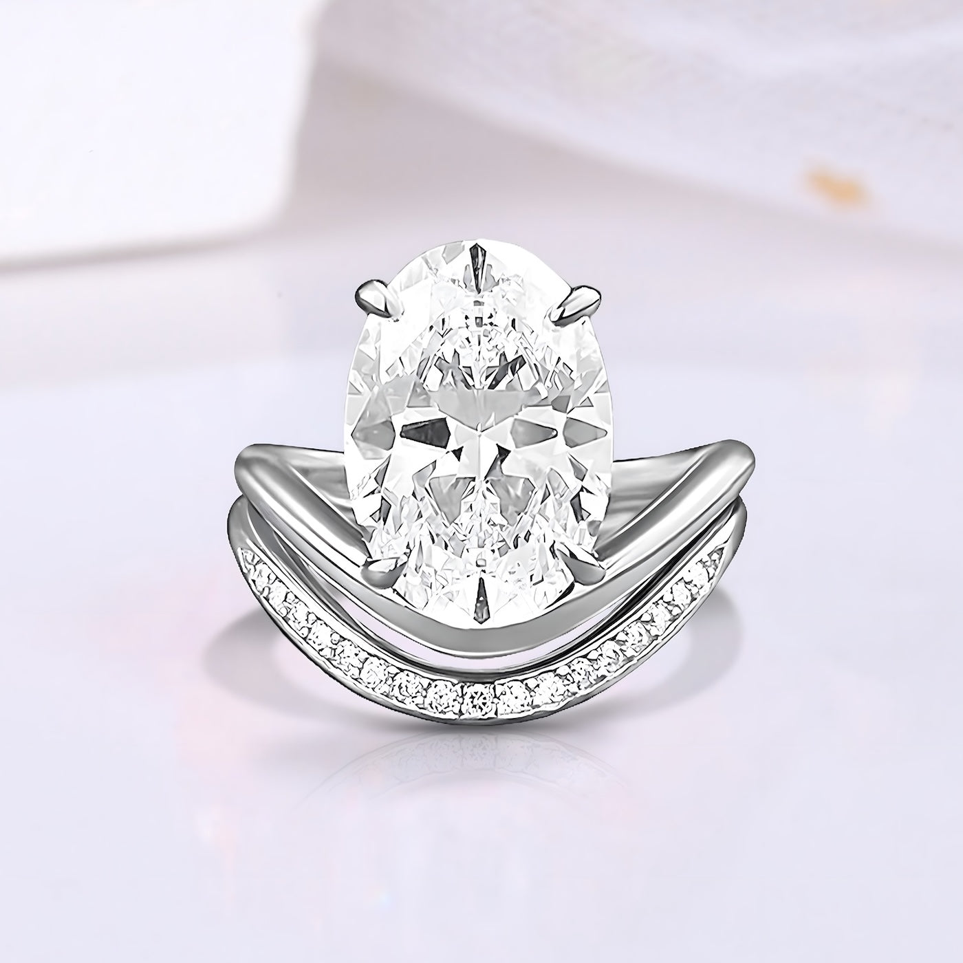 The Solira - Oval Cut Women Ring Set with 18k Gold Plated
