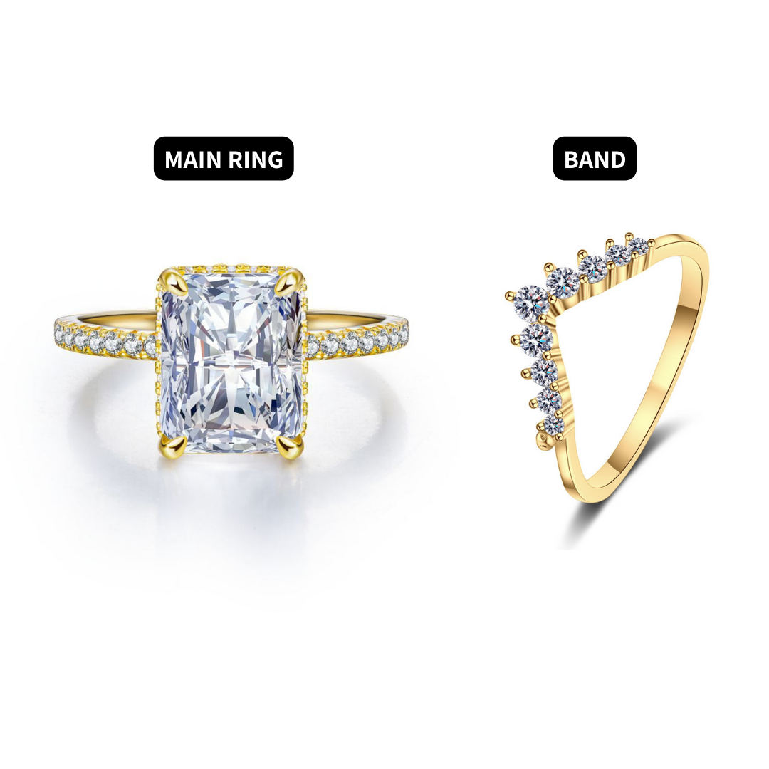 The Eldora - Diamond & Meteorite Couple Ring Set