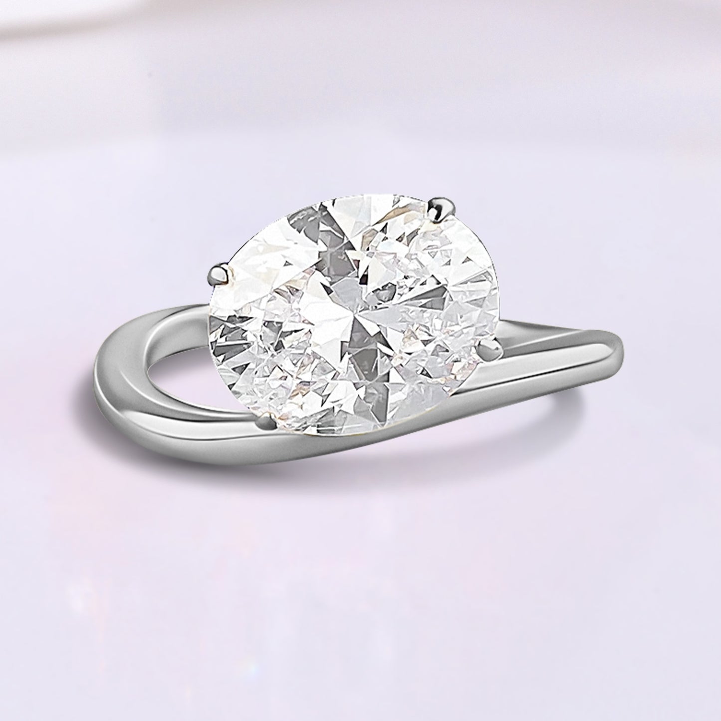 The Dazzora - 1.5 Ct. Oval Cut 925 Silver Women Ring with 18k Gold Plated