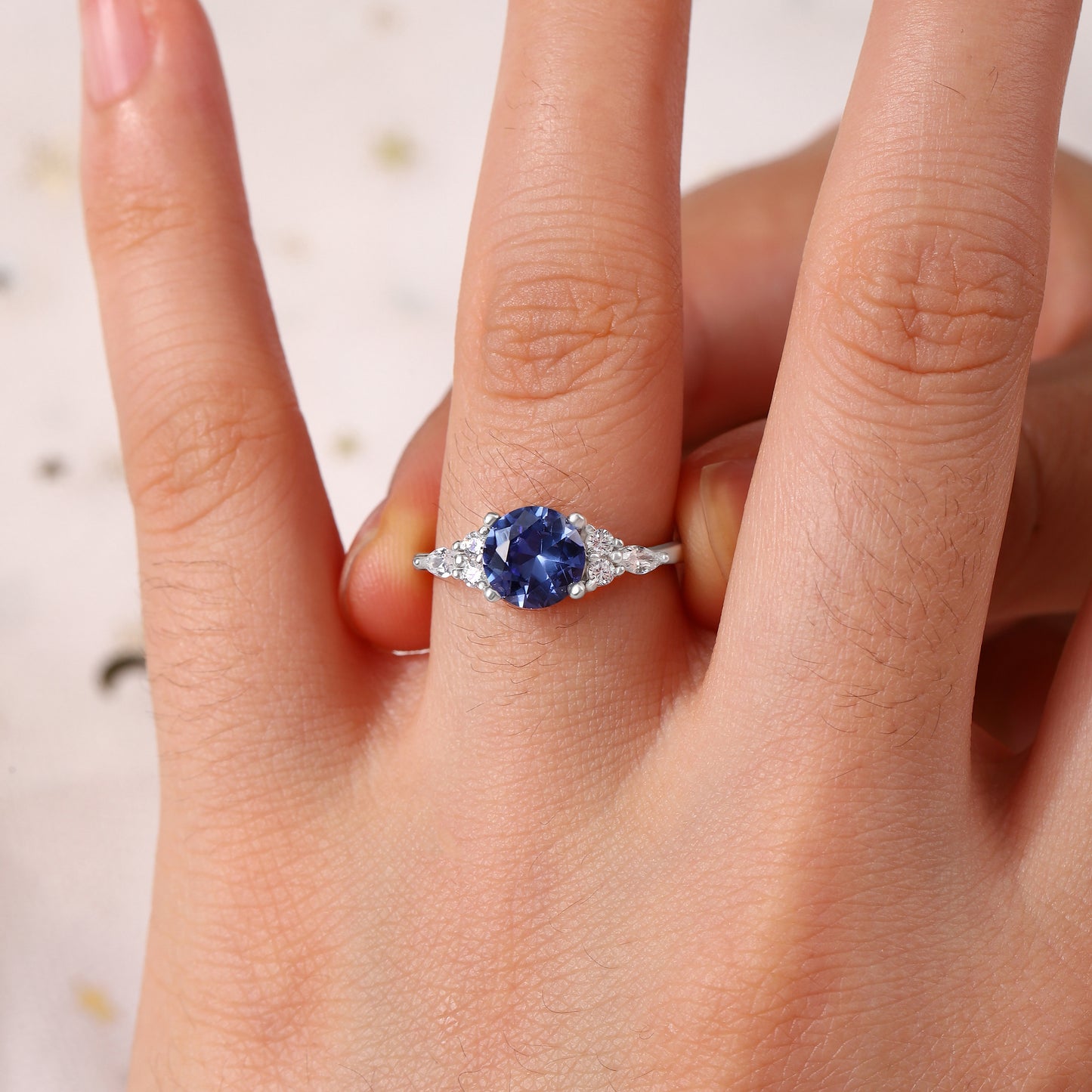 The Ceyora - Blue Corundum Promise Ring