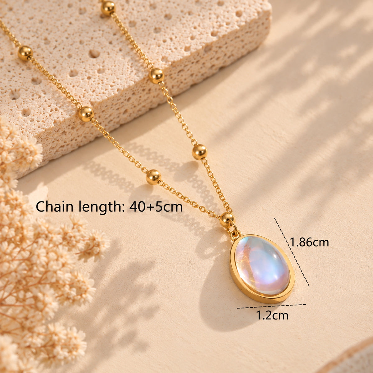 The Lucent - Moonstone Pendant Necklace Set