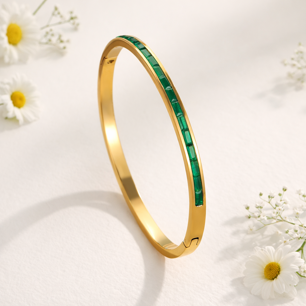 18k Gold Plated Hinged Bangle Bracelets