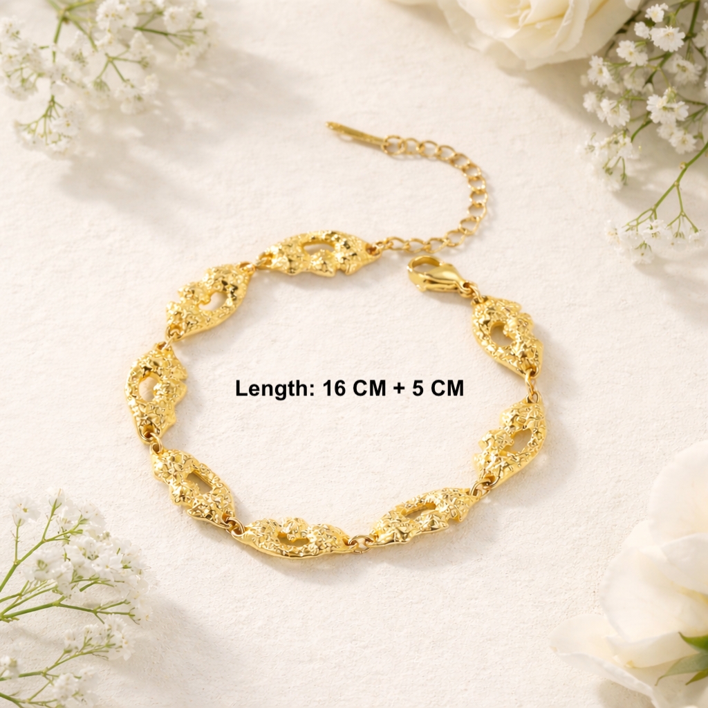 18k Gold Plated Emerald Bracelet Stack