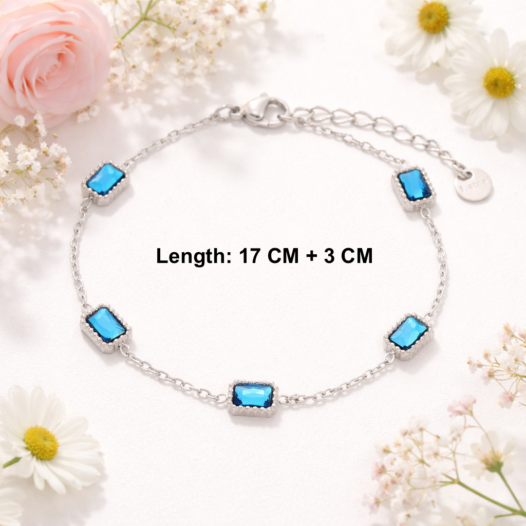 Aqua Charm Bracelet Stack