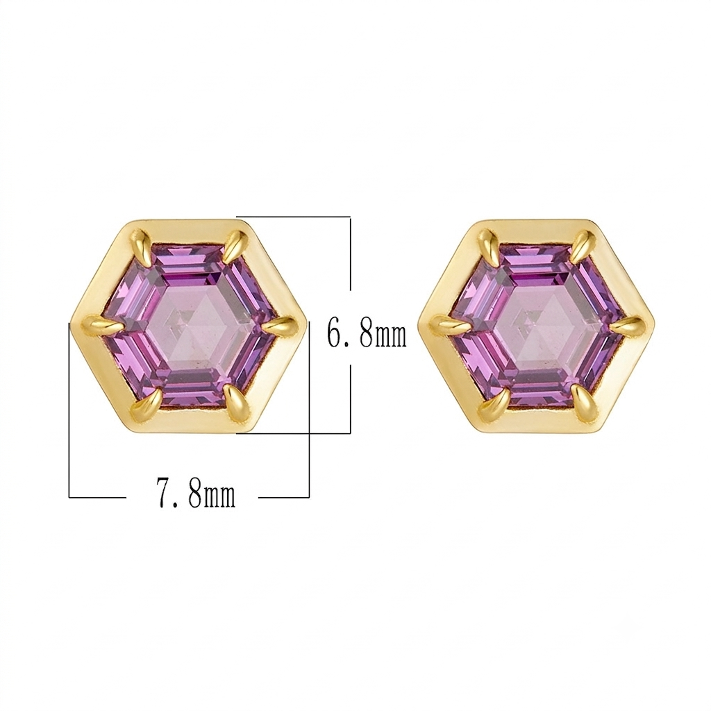 The Selene - Amethyst Stud Earrings