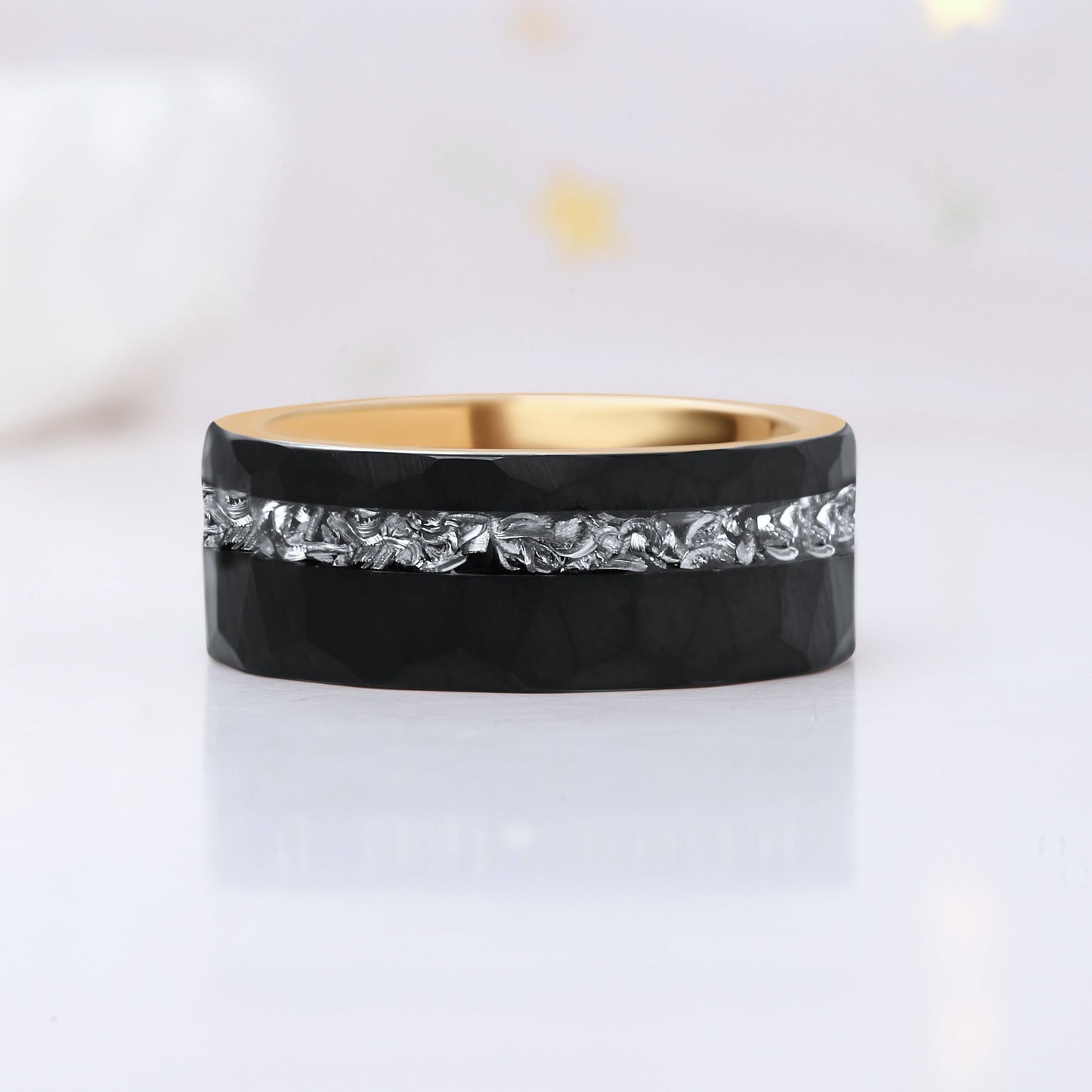 The Raven - Black Meteorite Tungsten Ring for Men