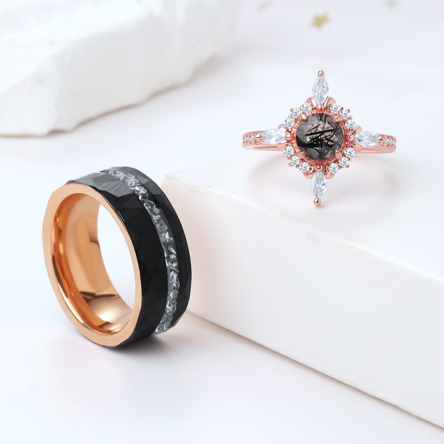 The Raven - Black Meteorite Tungsten Ring for Men