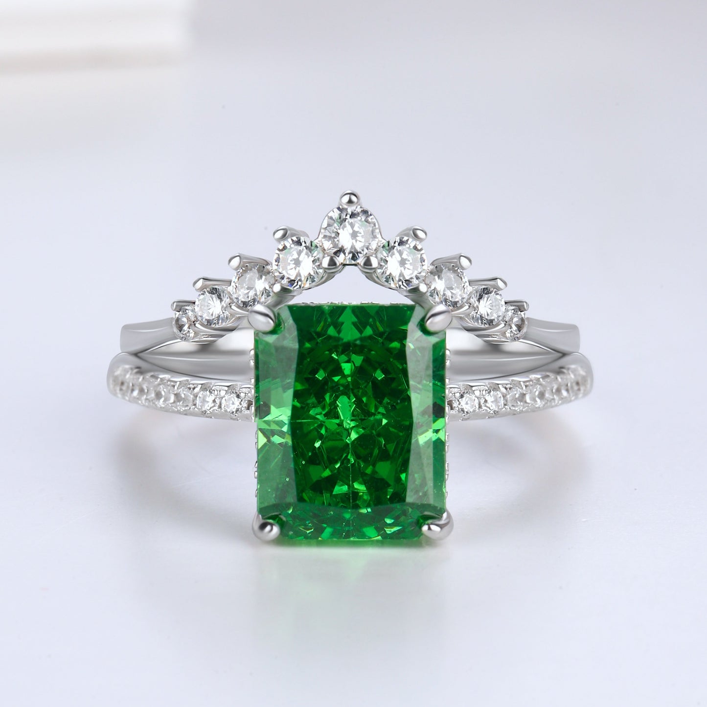 The Gliselle - Radiant Cut Ring in S925 Sterling Silver for Women