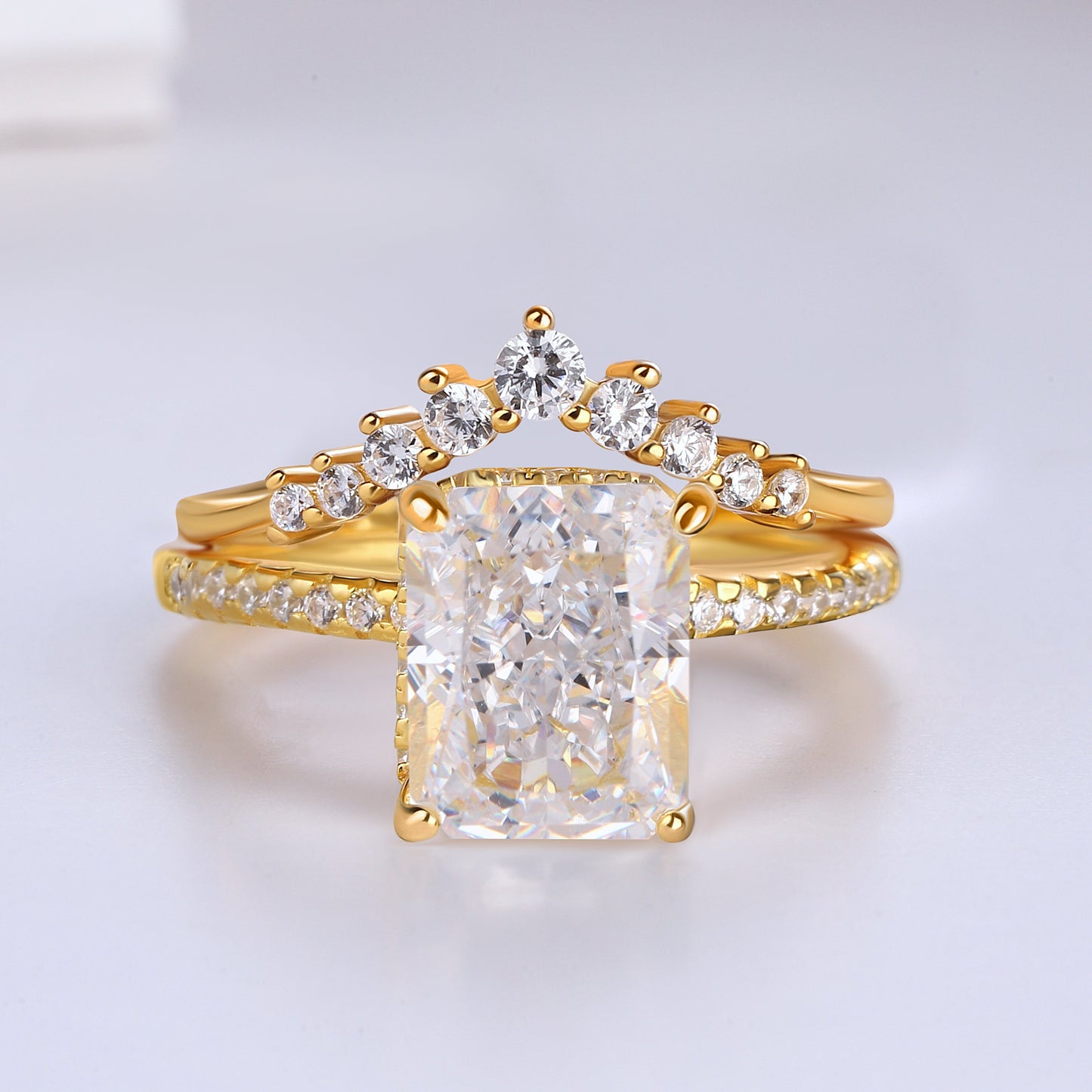 The Gliselle - Radiant Cut Ring in S925 Sterling Silver for Women