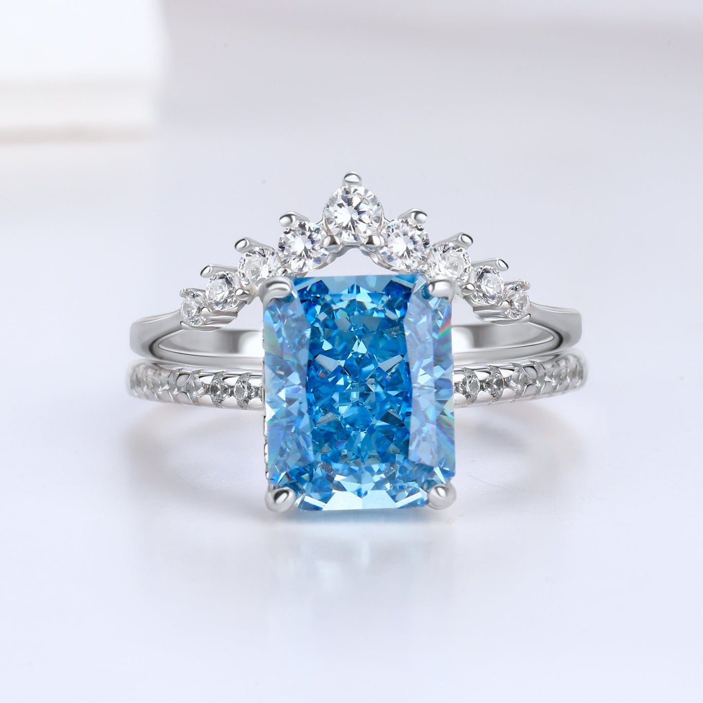 The Gliselle - Radiant Cut Ring in S925 Sterling Silver for Women