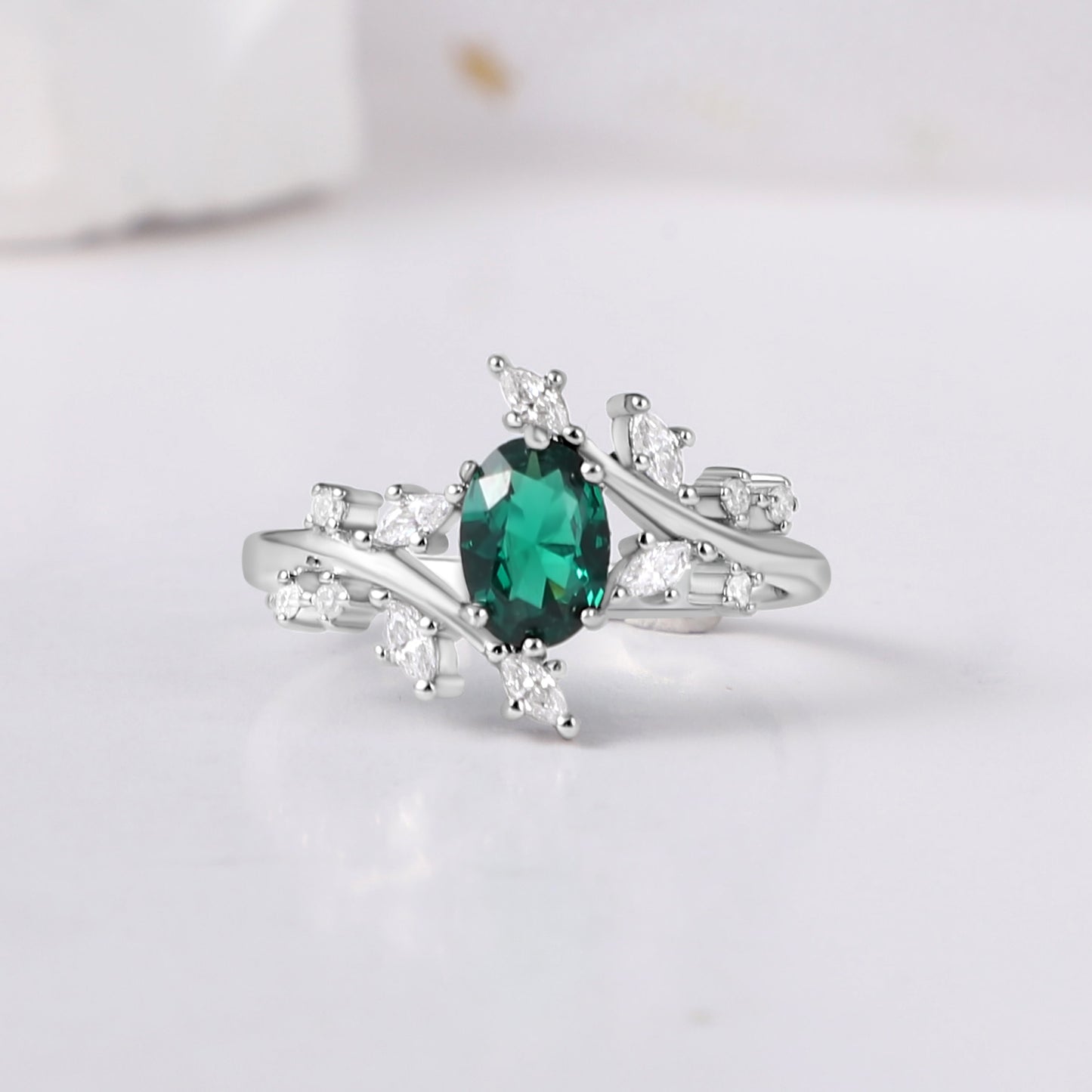 The Verdal - Natural Paraiba & Crushed Green Opal Couple Ring Set