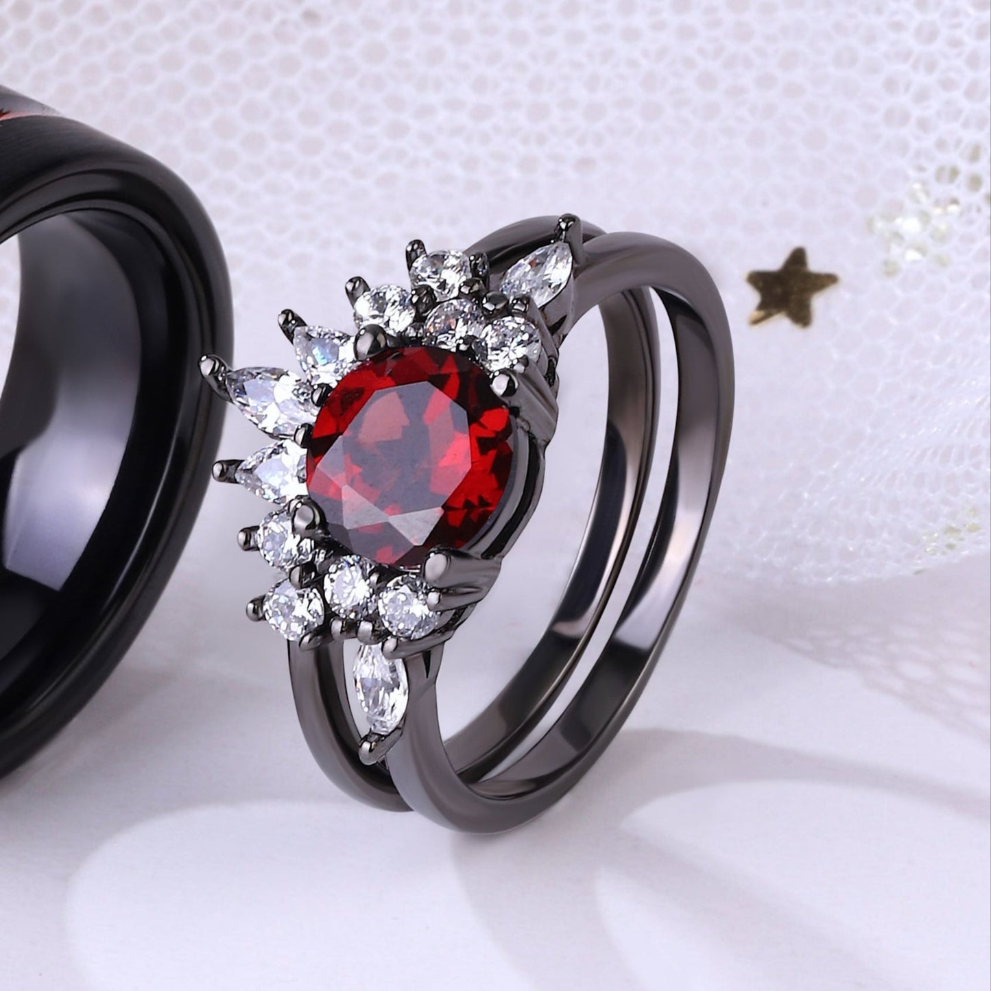 The Garnity - Natural Garnet Ring for Women