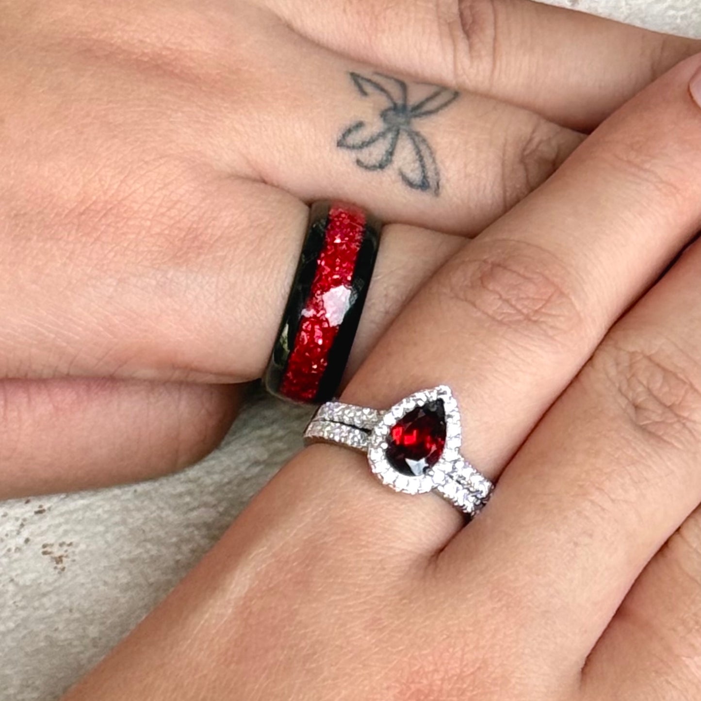 The Garnith - Natural Garnet Couple Rings