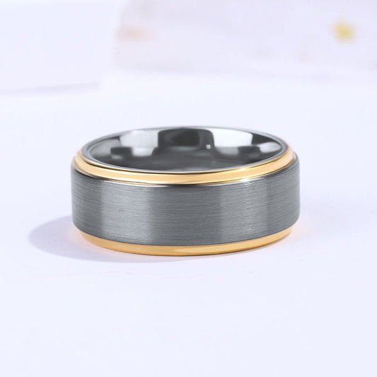 The Forgeon - Tungsten + 18K Gold Wedding Band
