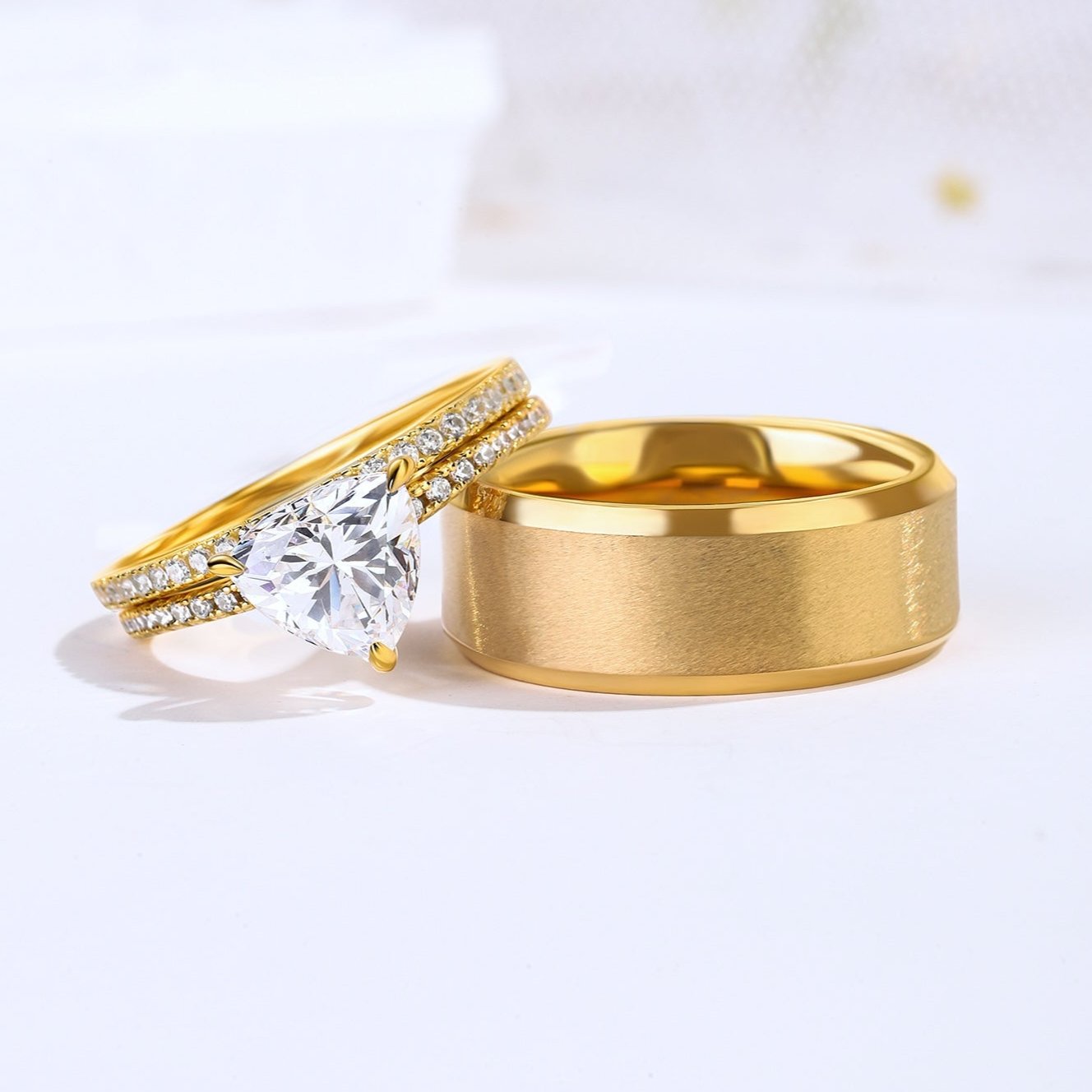 Tungsten + 18K Gold Wedding Band for Men