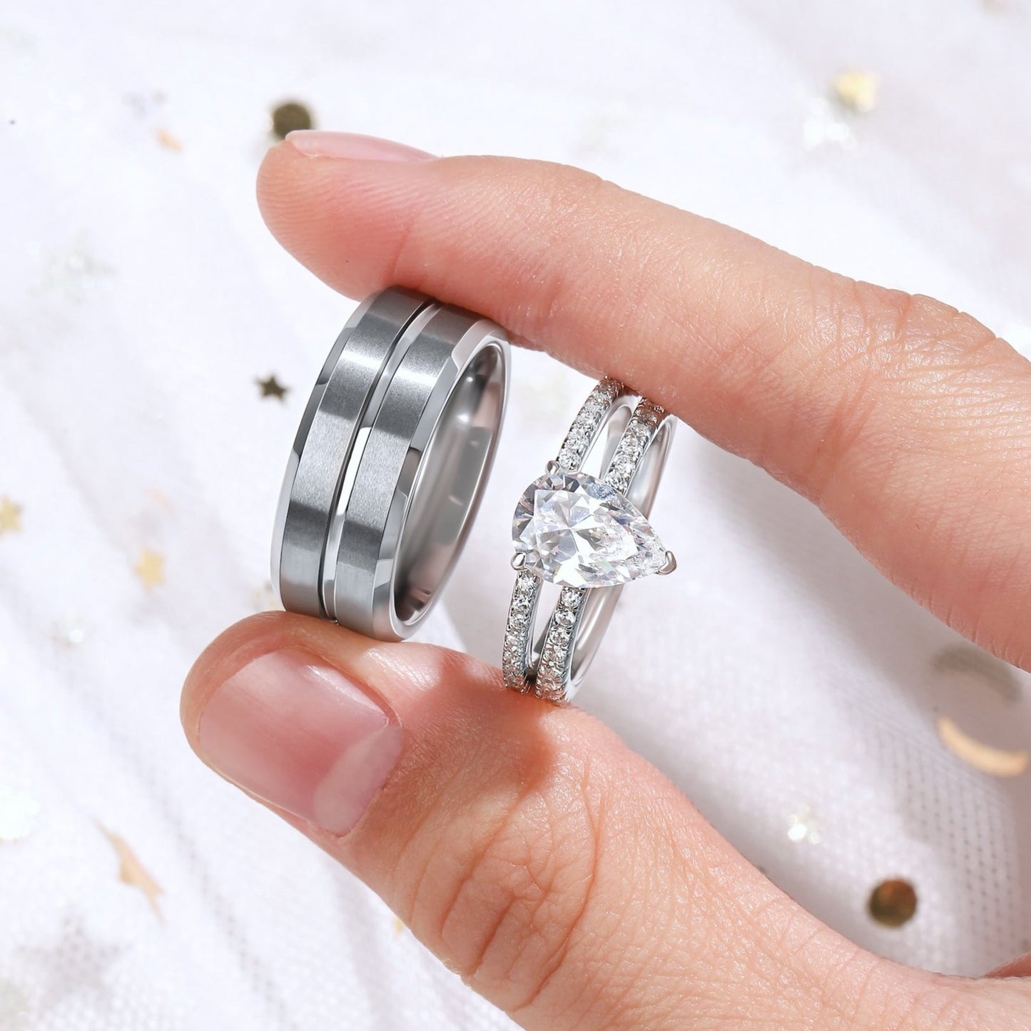 The Pearvella - Wedding Rings for Couples
