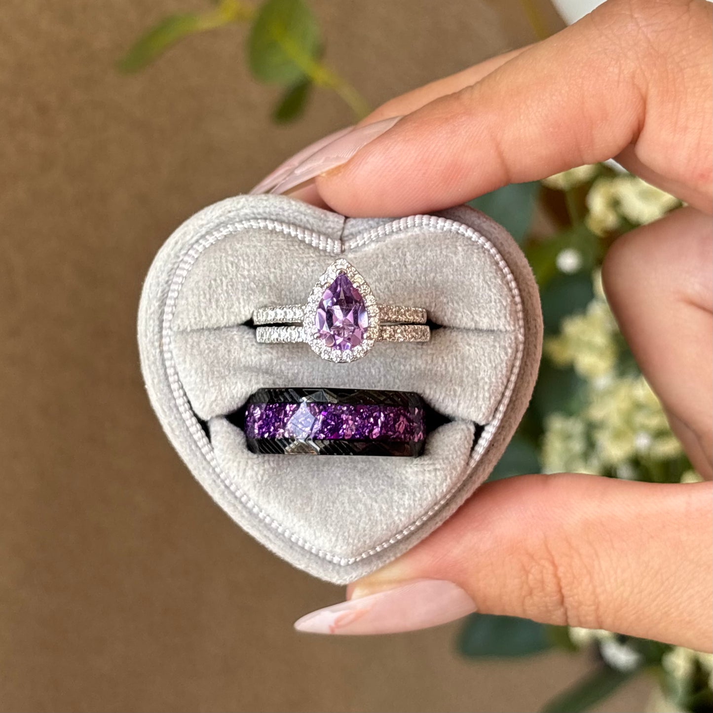 The Veyra - Natural Gemstone Couple Rings