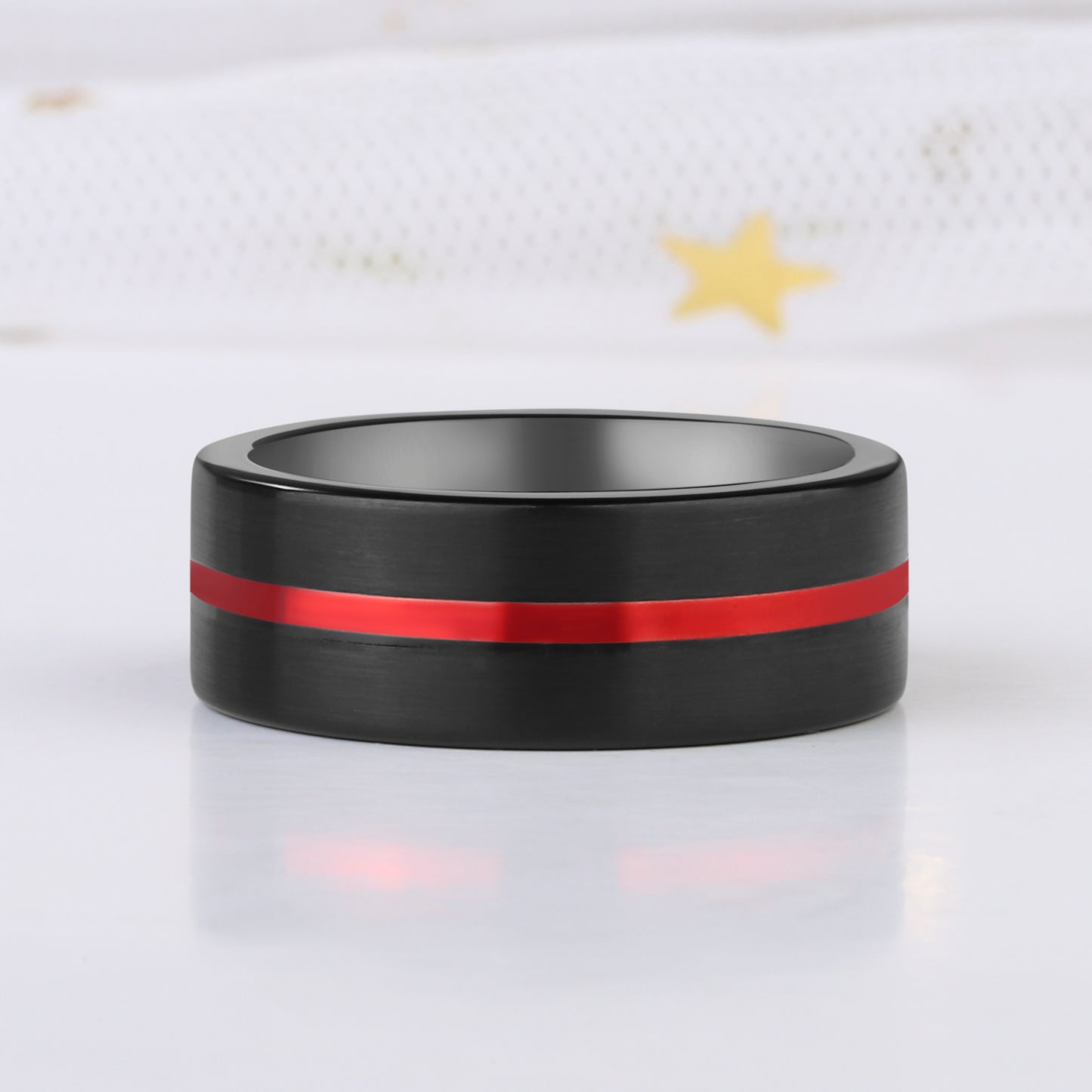 The Ember - Natural Garnet 925 Silver / Tungsten Couple Ring Set