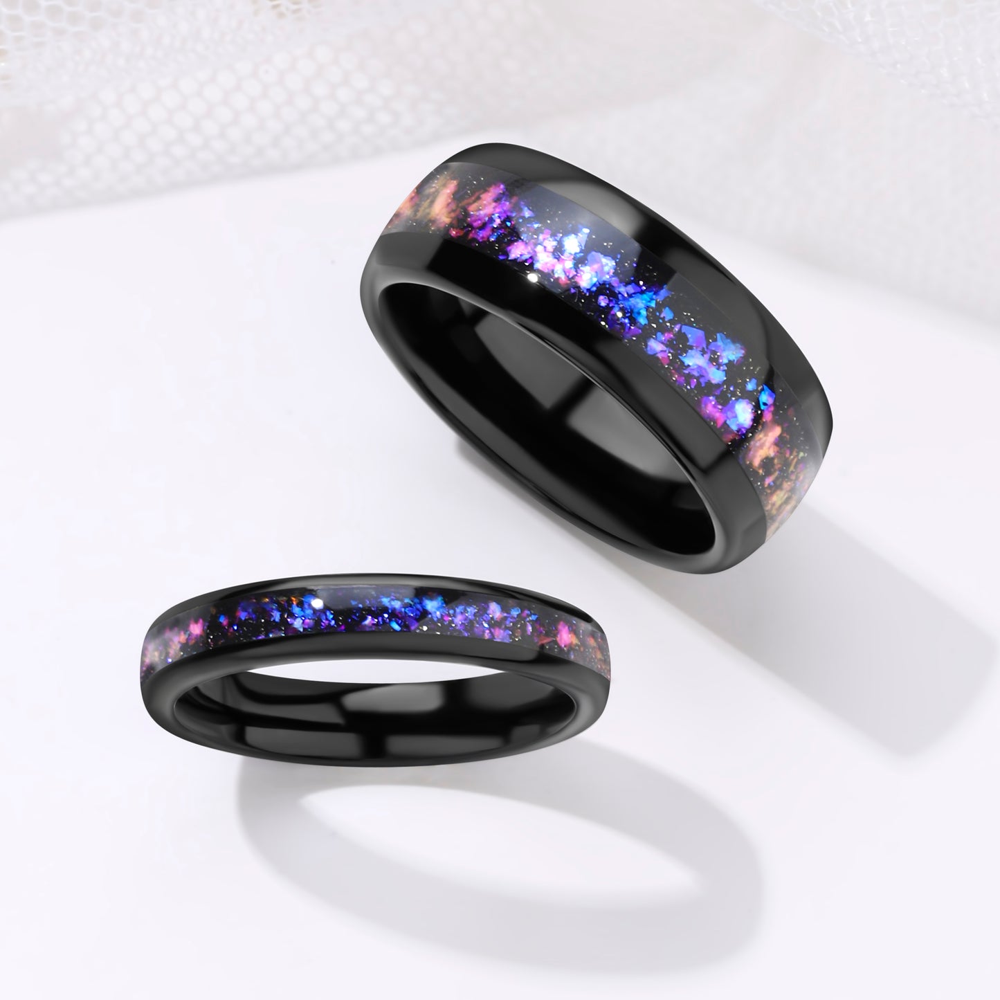 The Astro - Orion Nebula Tungsten Matching Ring Set