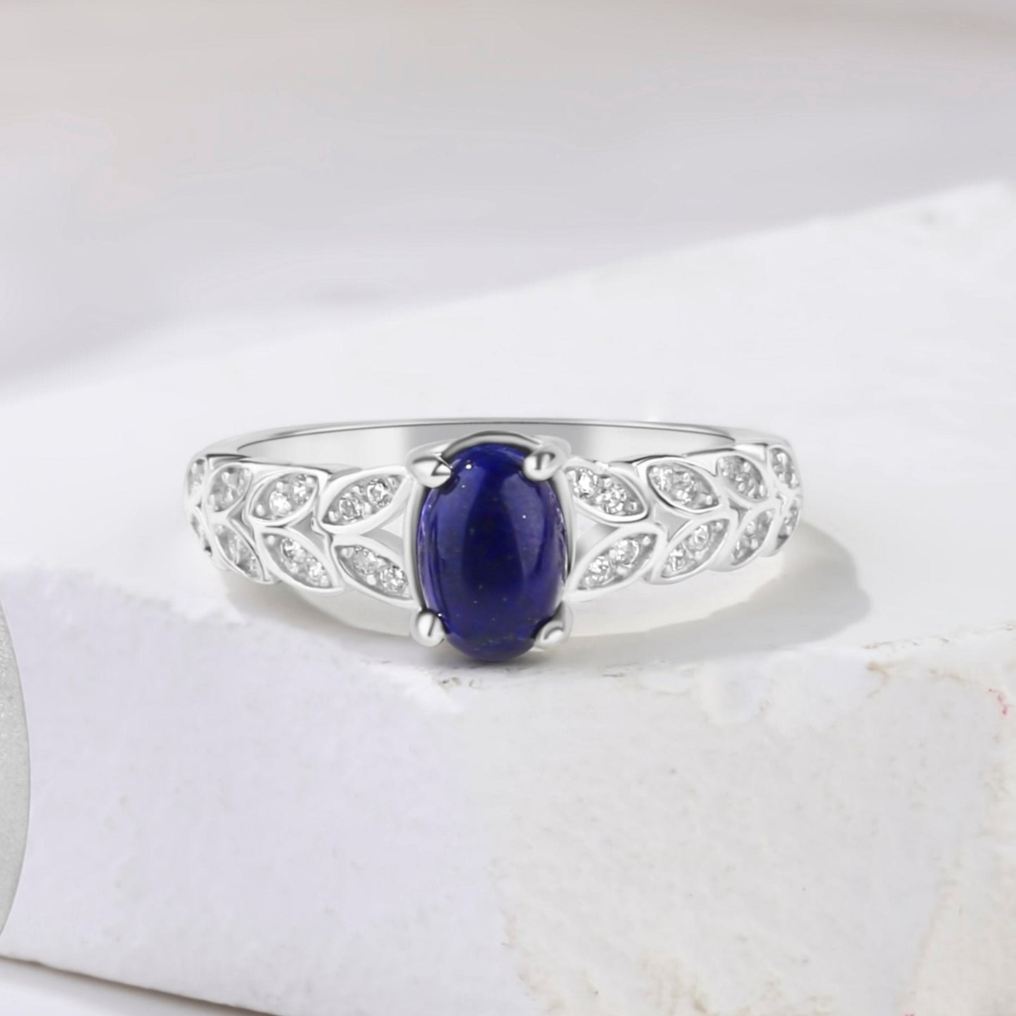The Starfall - Lapis Lazuli 925 Silver Women Wedding Ring