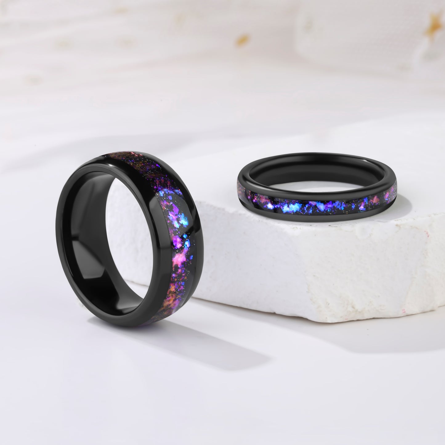 The Astro - Orion Nebula Tungsten Matching Ring Set