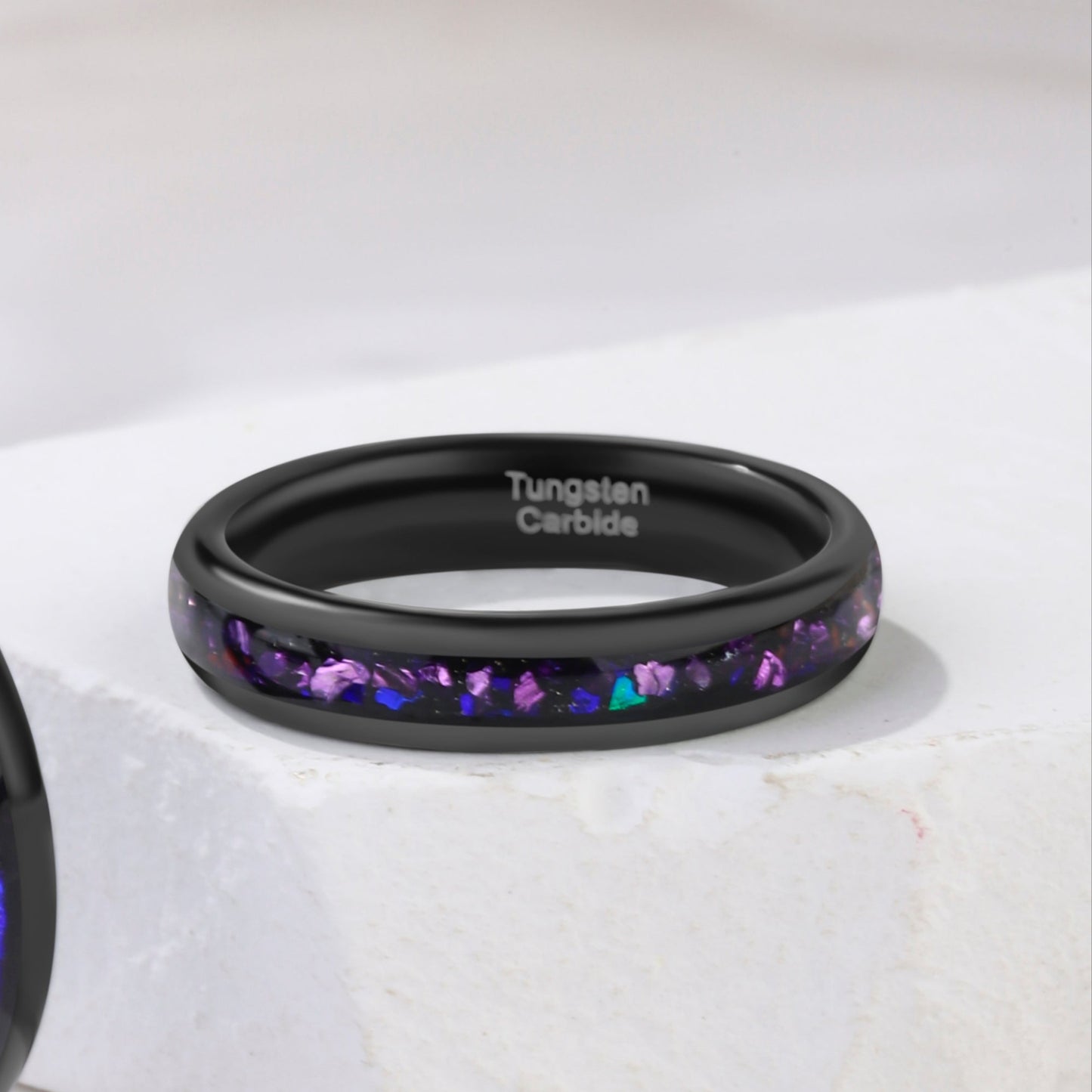The Amaral - Crushed Amethyst Galaxy Couple Ring Set