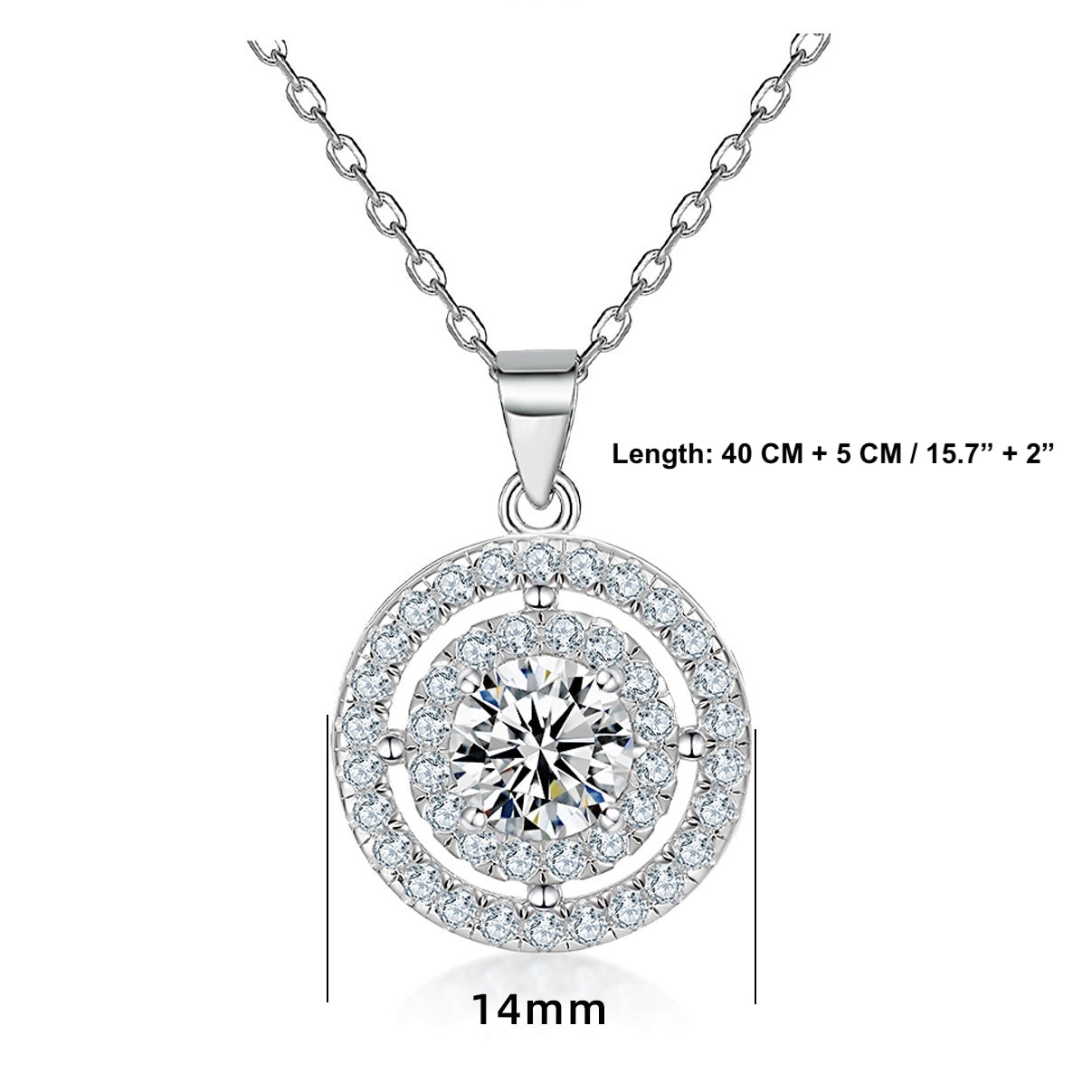 Round Cut Moissanite Women Necklace