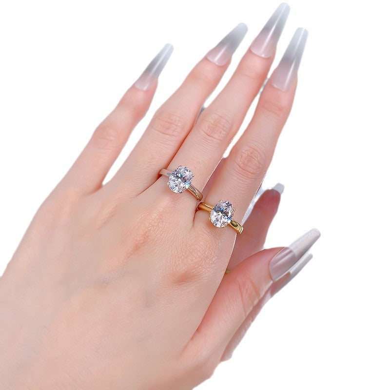 The Venzia - 2.5 Ct. Oval Cut 925 Silver Women Ring