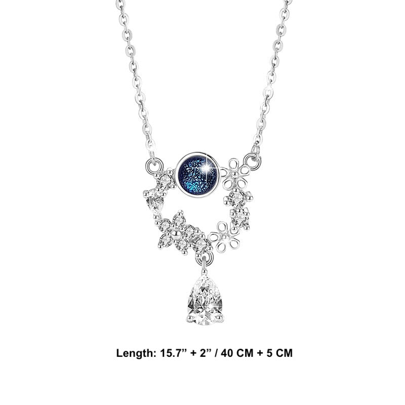 Simulated Diamonds Galaxy Charm Necklace - 925 Silver