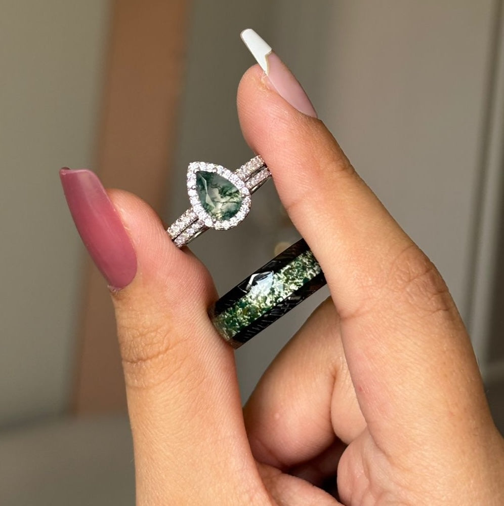 The Veyra - Natural Gemstone Couple Rings
