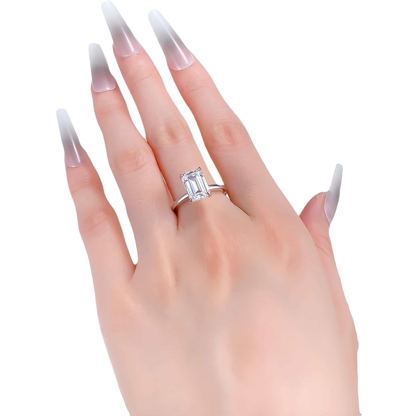 The Eiselle - 2.5 Ct. Emerald Cut 925 Silver Women Ring