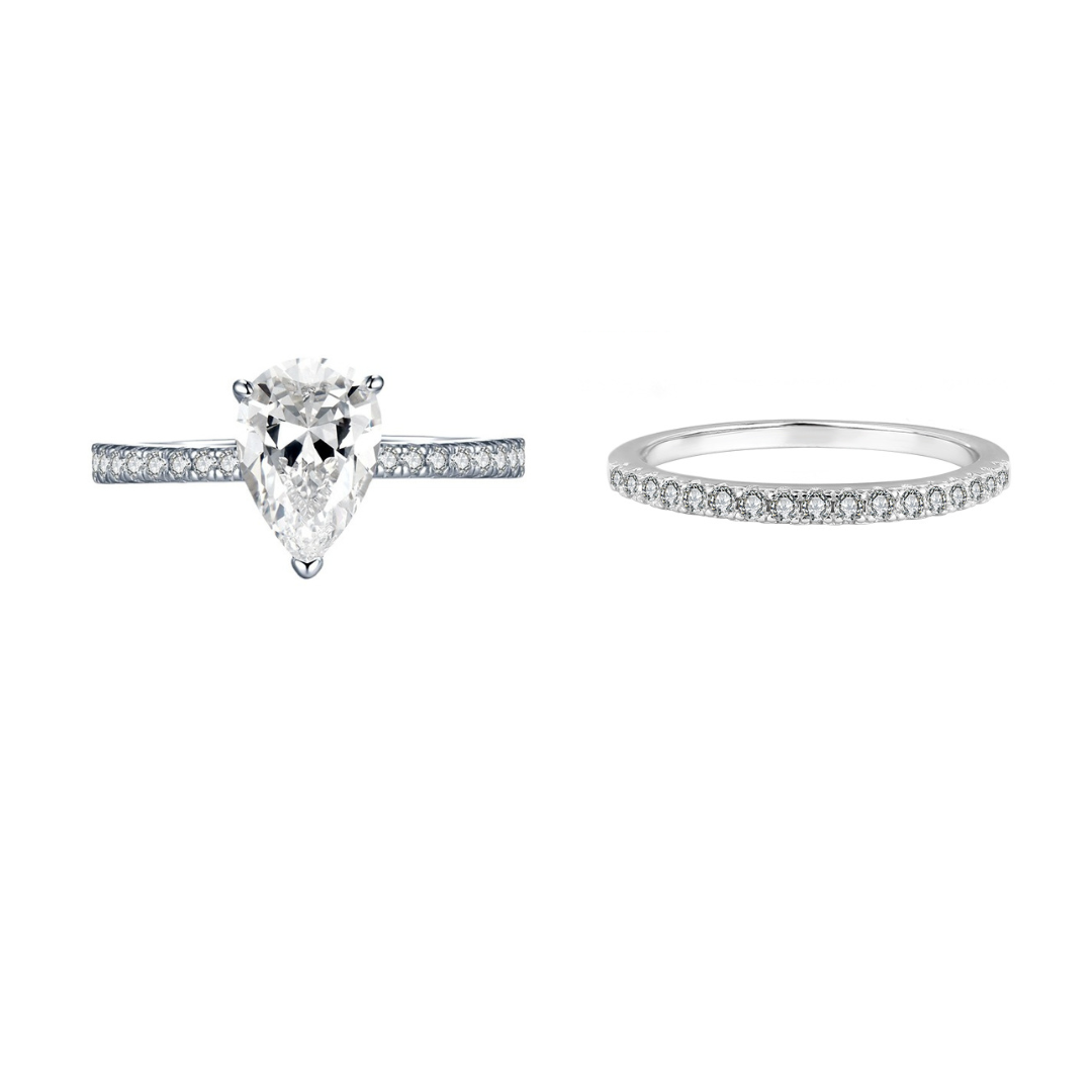 The Pearvella - 2 Ct. Pear Cut Women Wedding Ring Set