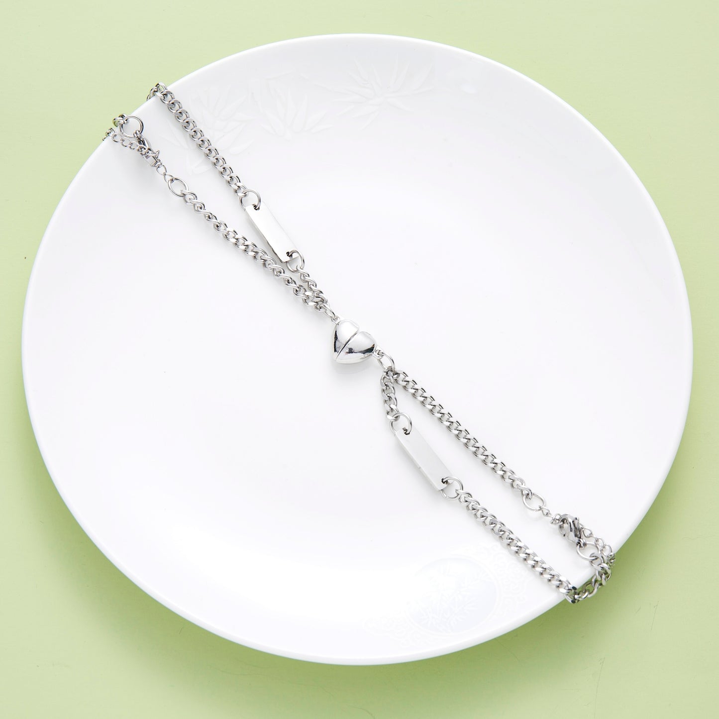 Connecting Heart Stainless Steel Matching Bracelets