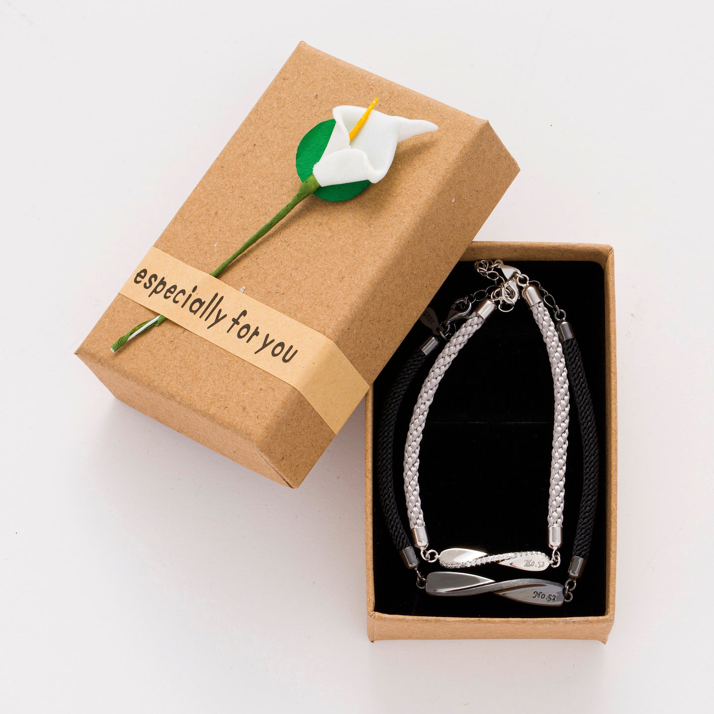 Twisted Rope Silver Couple Bracelets