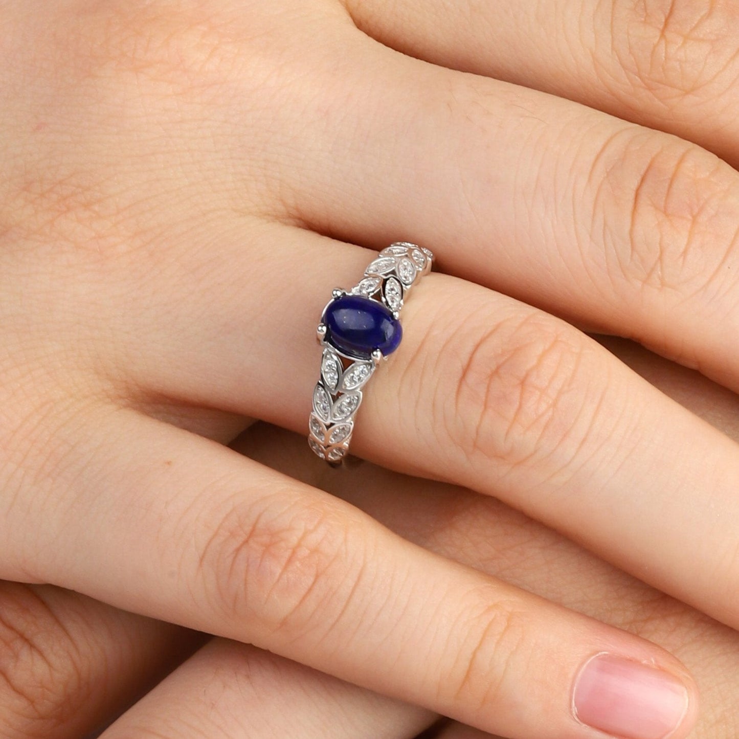 The Starfall - Lapis Lazuli 925 Silver Women Wedding Ring