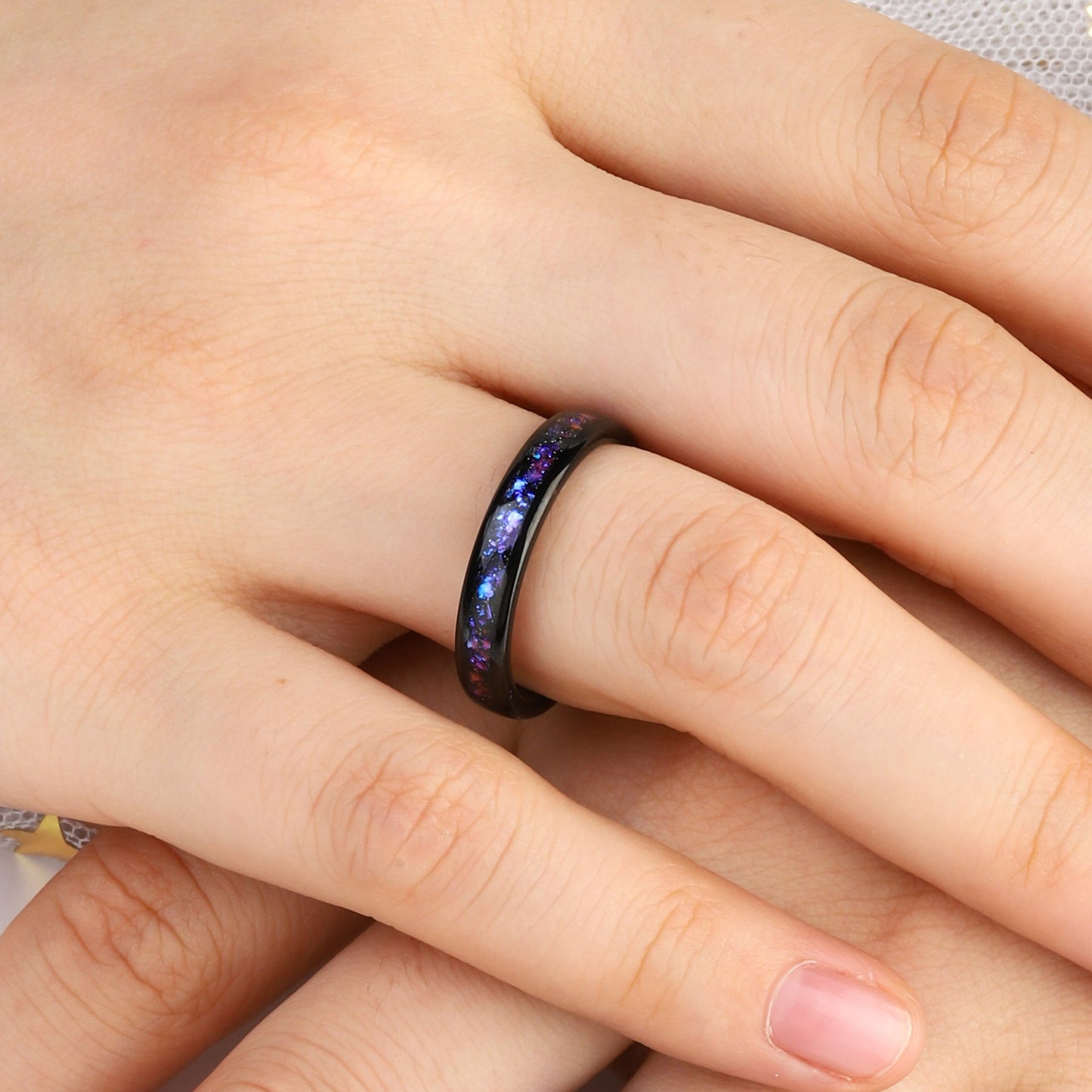Orion Nebula Galaxy Tungsten Ring for Men
