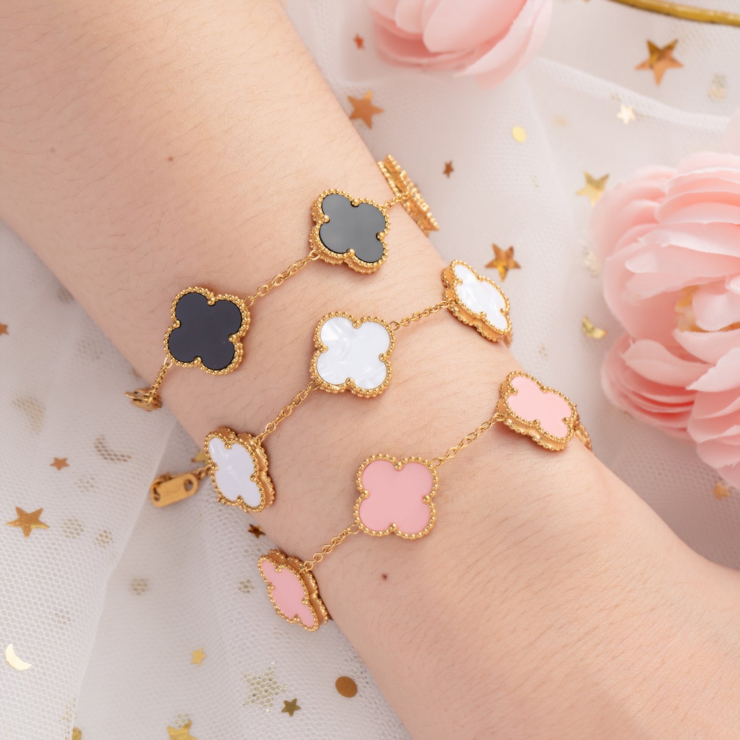 Good Luck Four-Leaves Clover Bracelet