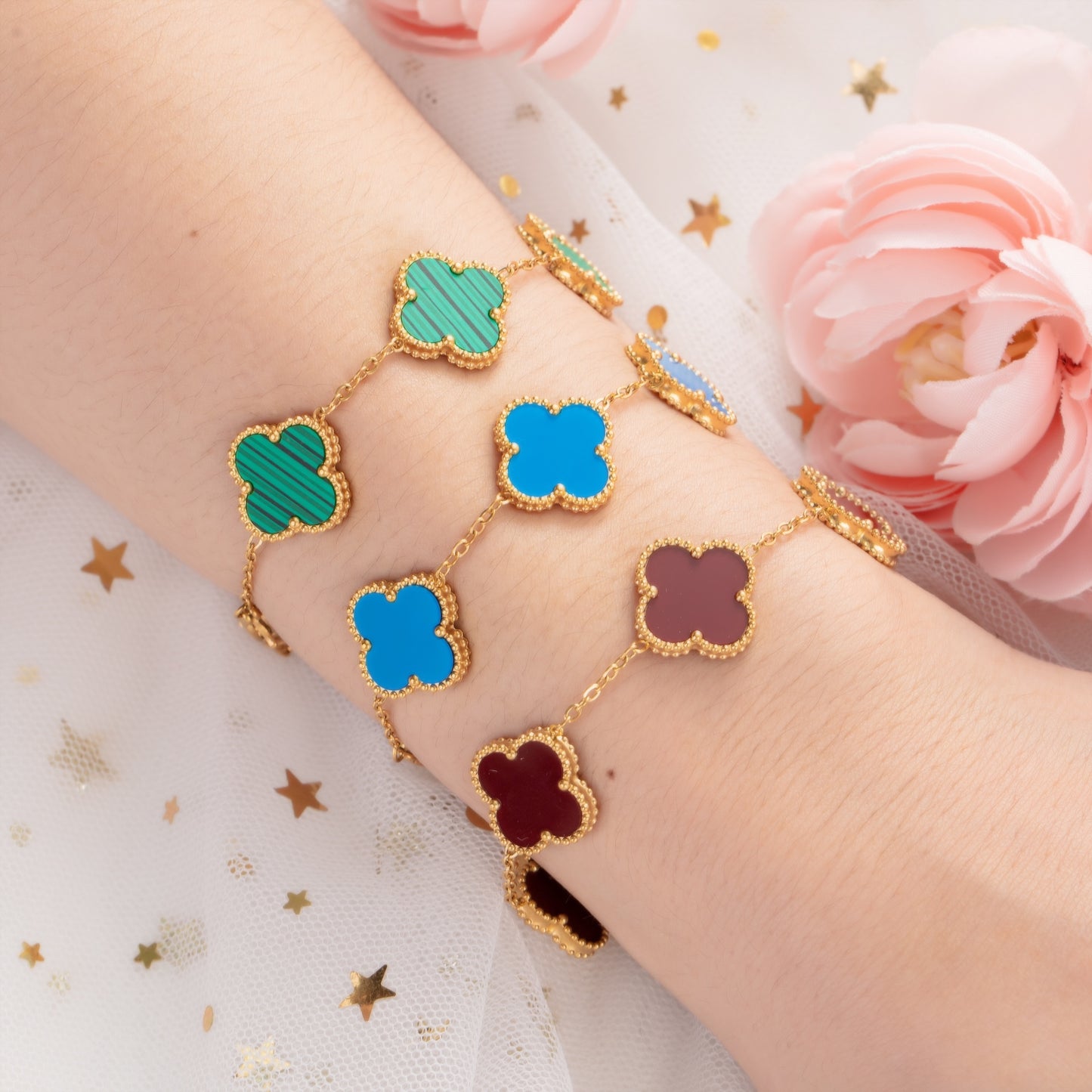 Good Luck Four-Leaves Clover Bracelet