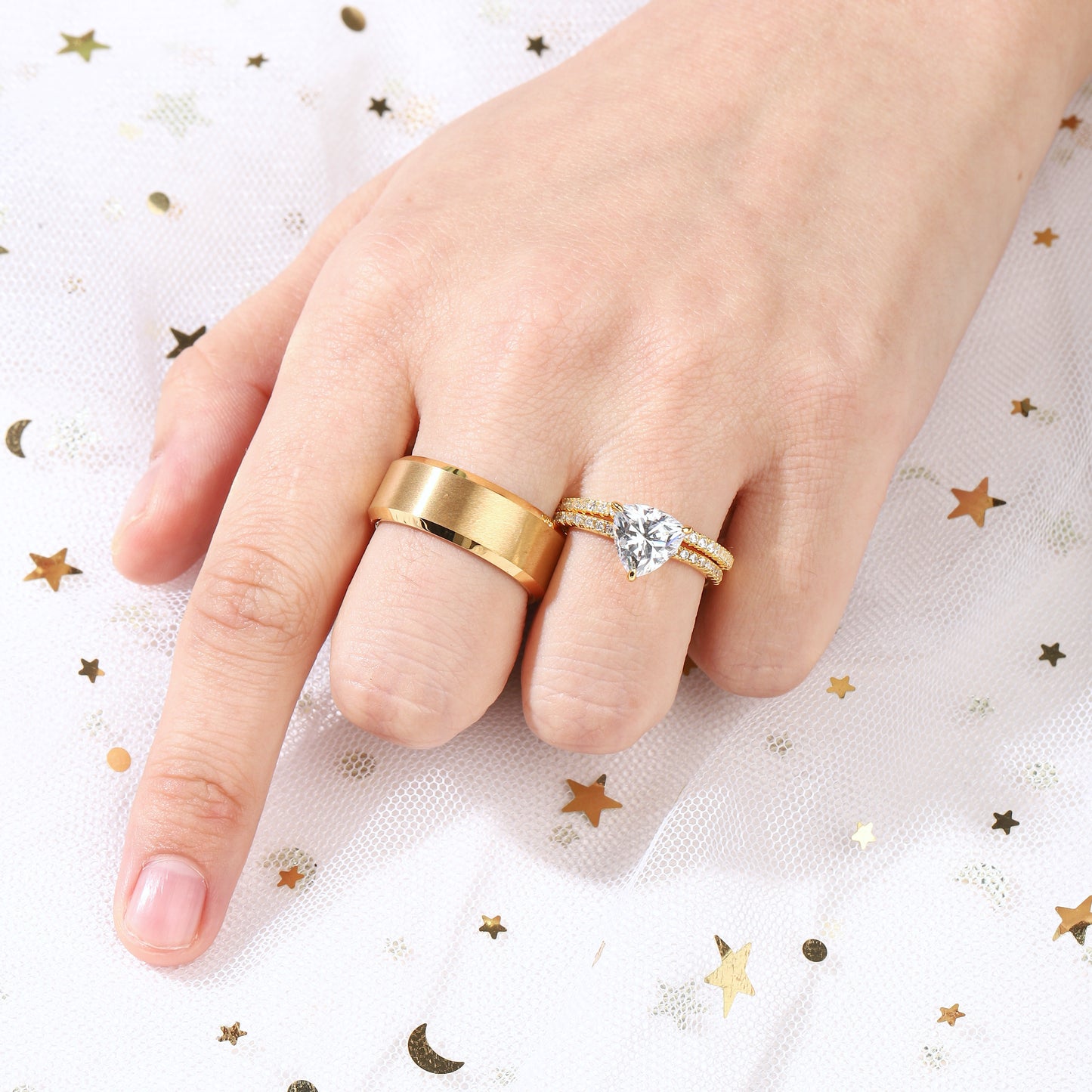 Tungsten + 18K Gold Wedding Band for Men
