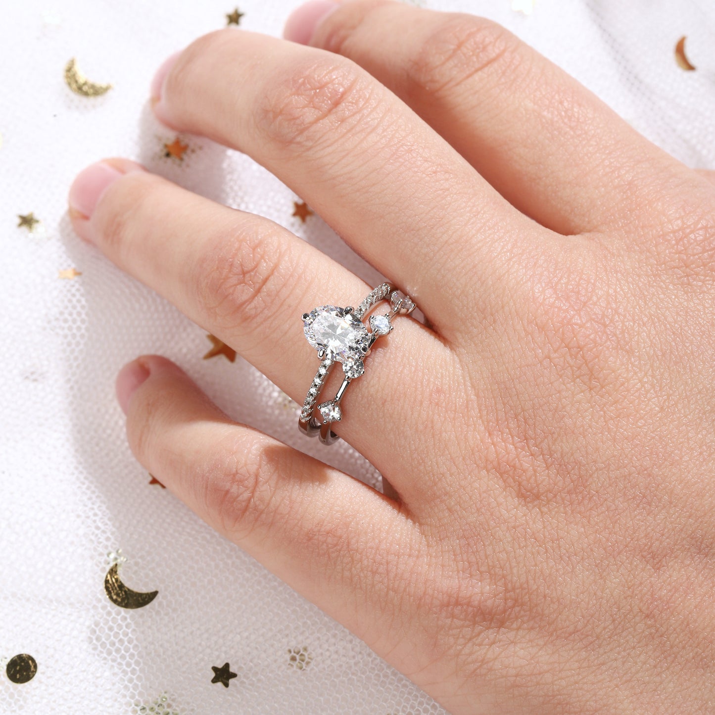 The Harmonee - Diamond & Tungsten Couple Ring Set