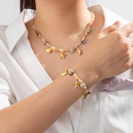 Starfish Summer Necklace-Bracelet Set