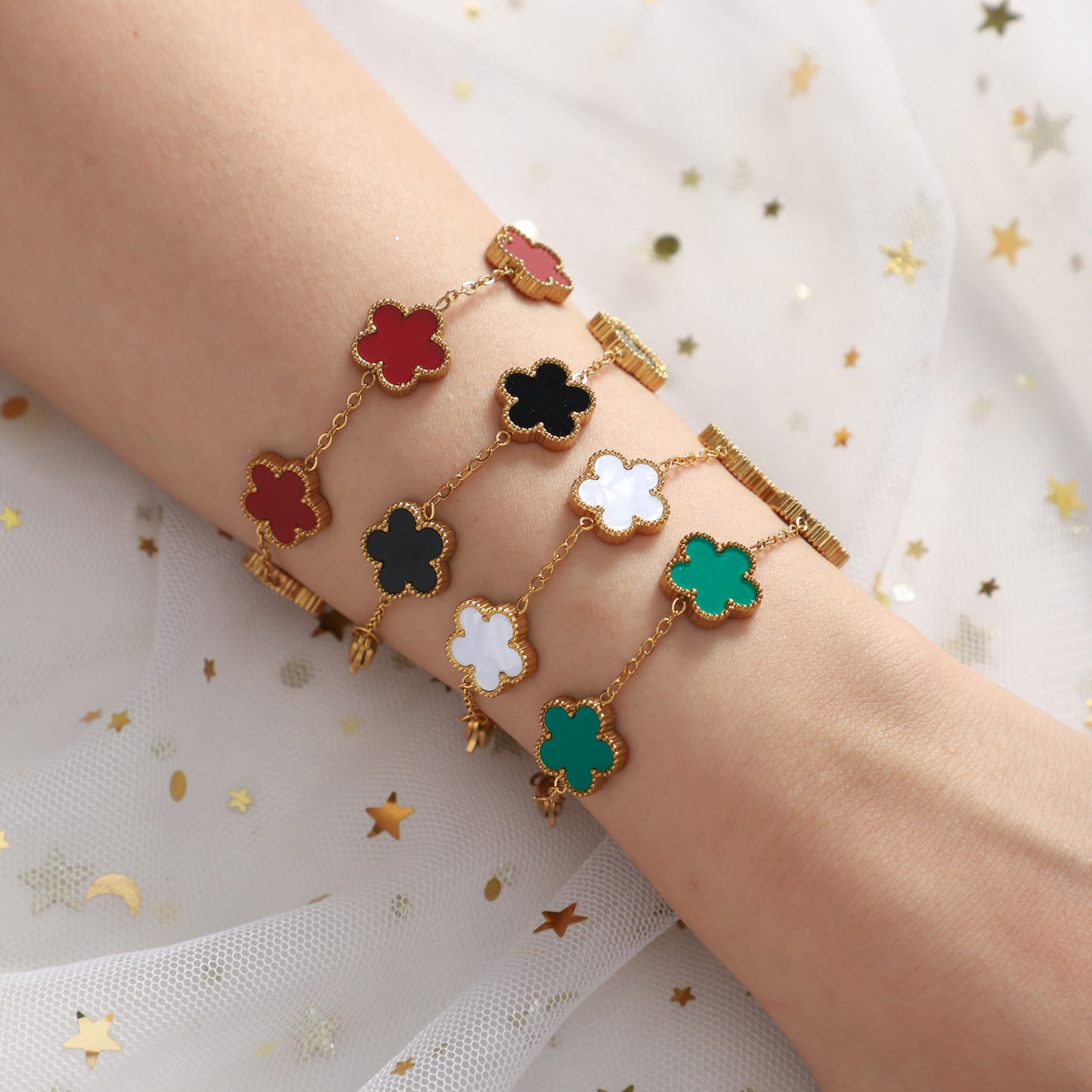 Lucky Charm Four-Leaves Clover Bracelet