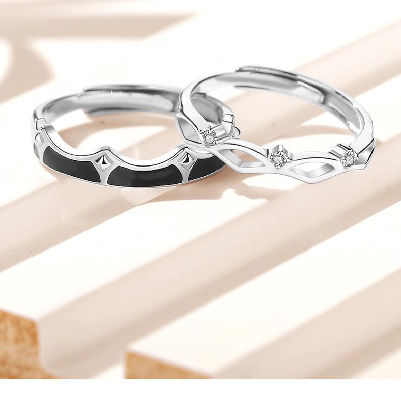 Princess Knight 925 Silver Couple Rings