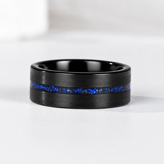 Crushed Sandstone Tungsten Ring