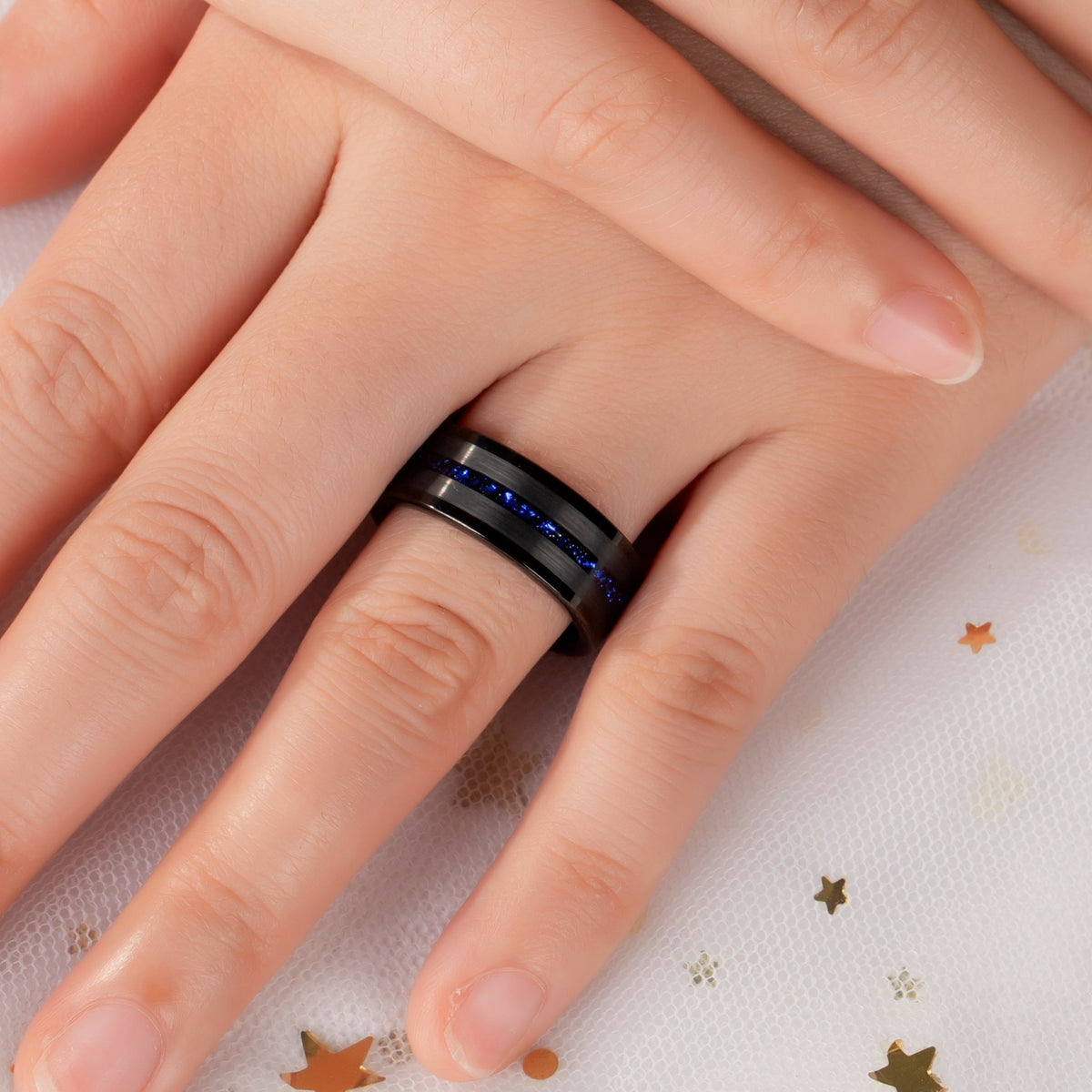 Crushed Sandstone Tungsten Ring
