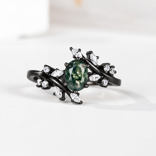 The Everwood - Moss Agate Promise Ring