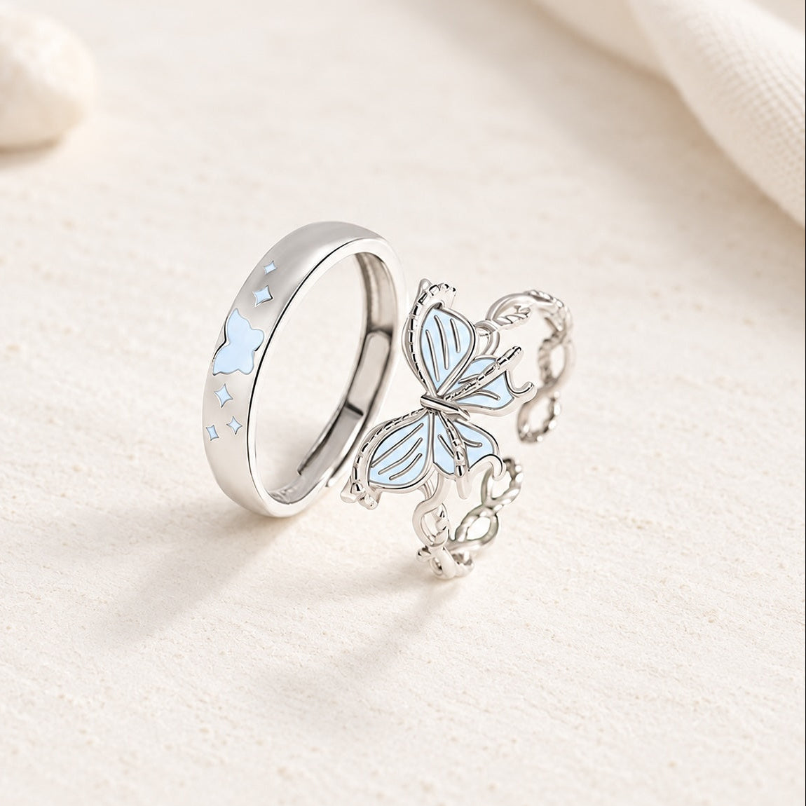 Butterfly Glow in the Dark Matching Rings