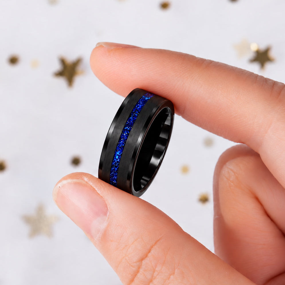 Crushed Sandstone Tungsten Ring