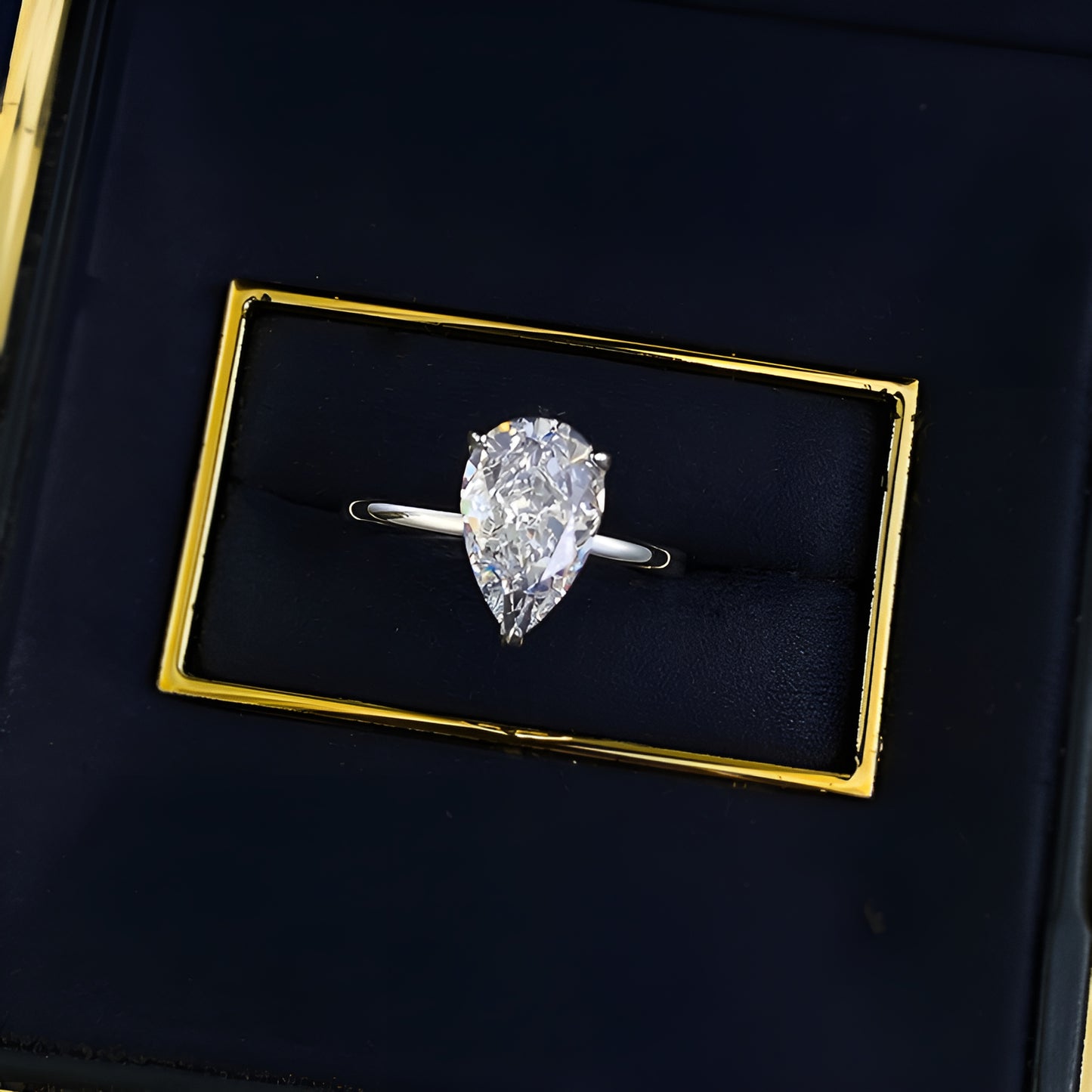 The Orlina - 2.00 Ct. Pear Cut 925 Silver with 18k Gold Plated Women Ring